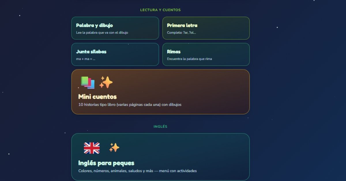 Peque Mundo --  App web educativa para niños (matemáticas, lectura, inglés y minijuegos)
